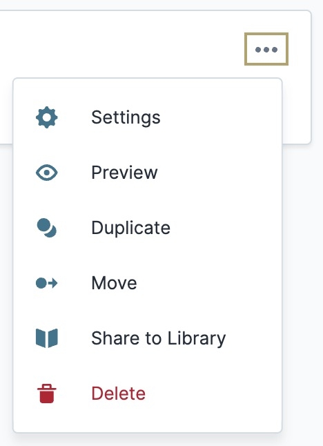 A static image of the ellipsis options for a module tile.
