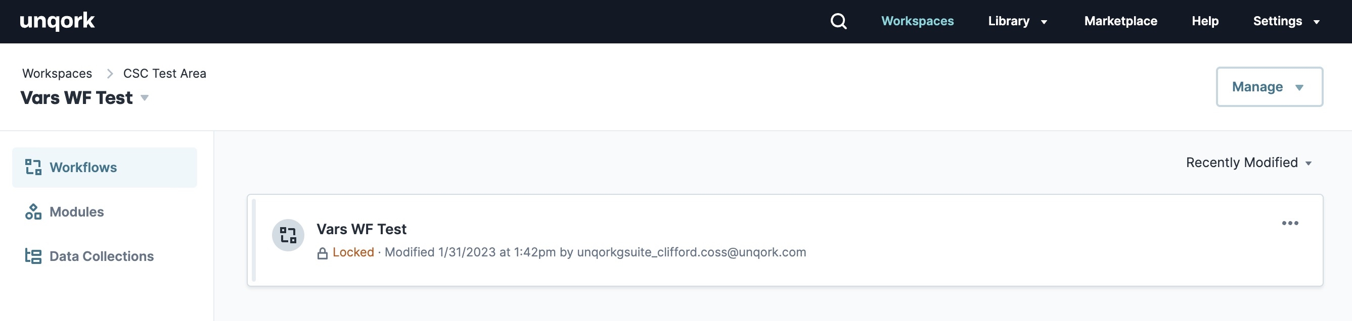 A static image displaying the app's workflow elements with the Workflows tab selected.