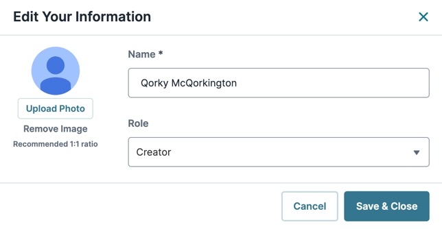 A static image displaying the Edit Your Information modal.