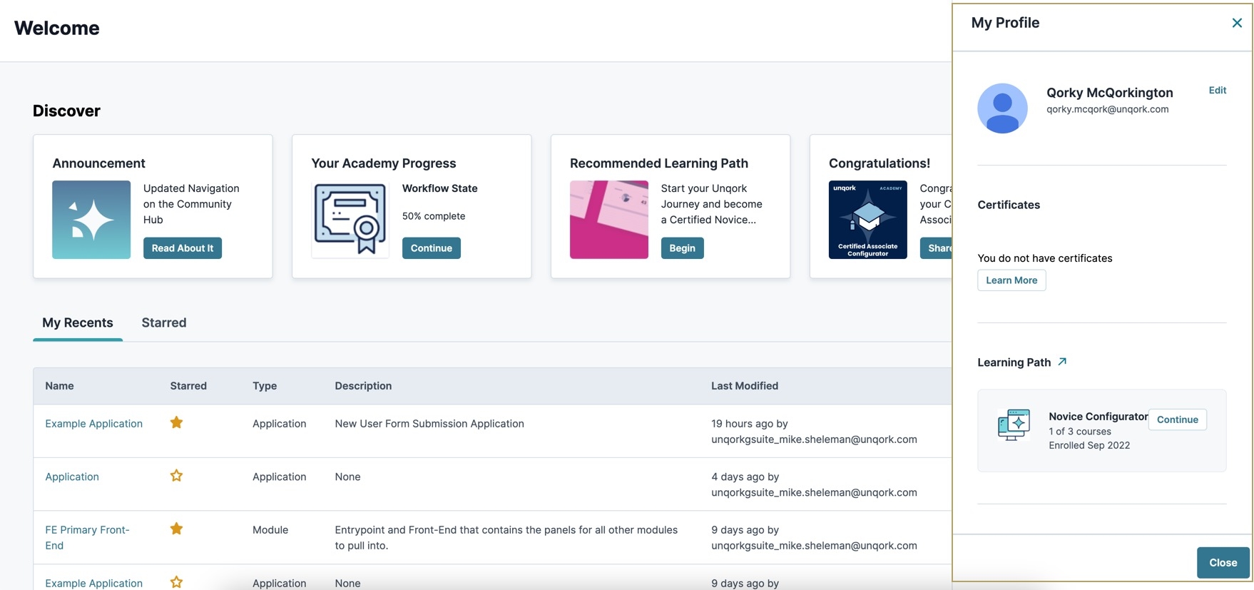 A static image displaying the User Profile Pane.