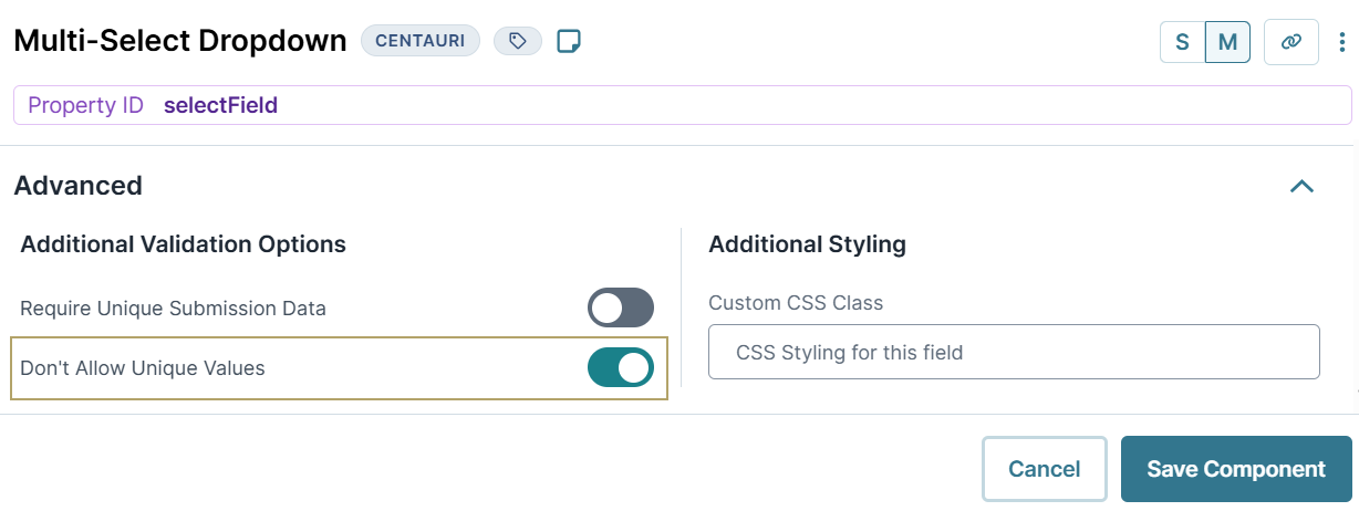 A static image displaying additional validation options.