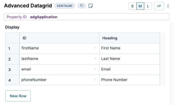 A static image displaying the Advanced Datagrid's Data display settings.