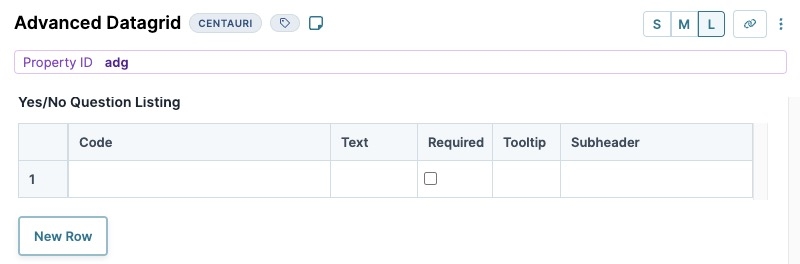 A static image displaying the Advanced Data Grid's Data settings.