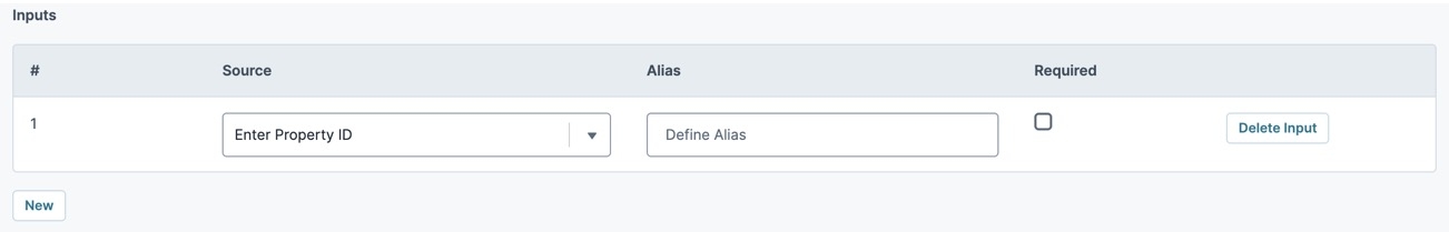 A static image dispaying the Initializer component's Inputs Table