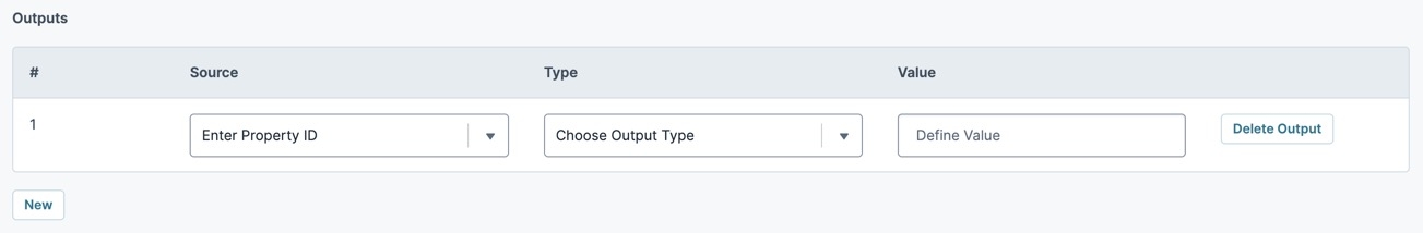 A static image dispaying the Initializer component's Outputs Table