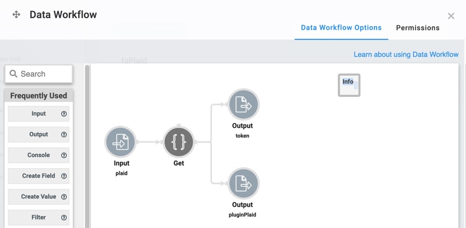 A static image dispalying the dwfPlaid data workflow layout.