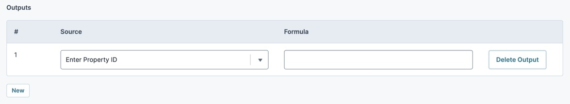 A static image displaying the UDesigner Calculator's Outputs table.