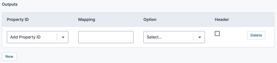 A static image displaying the UDesigner Plug-In component's Outputs table.