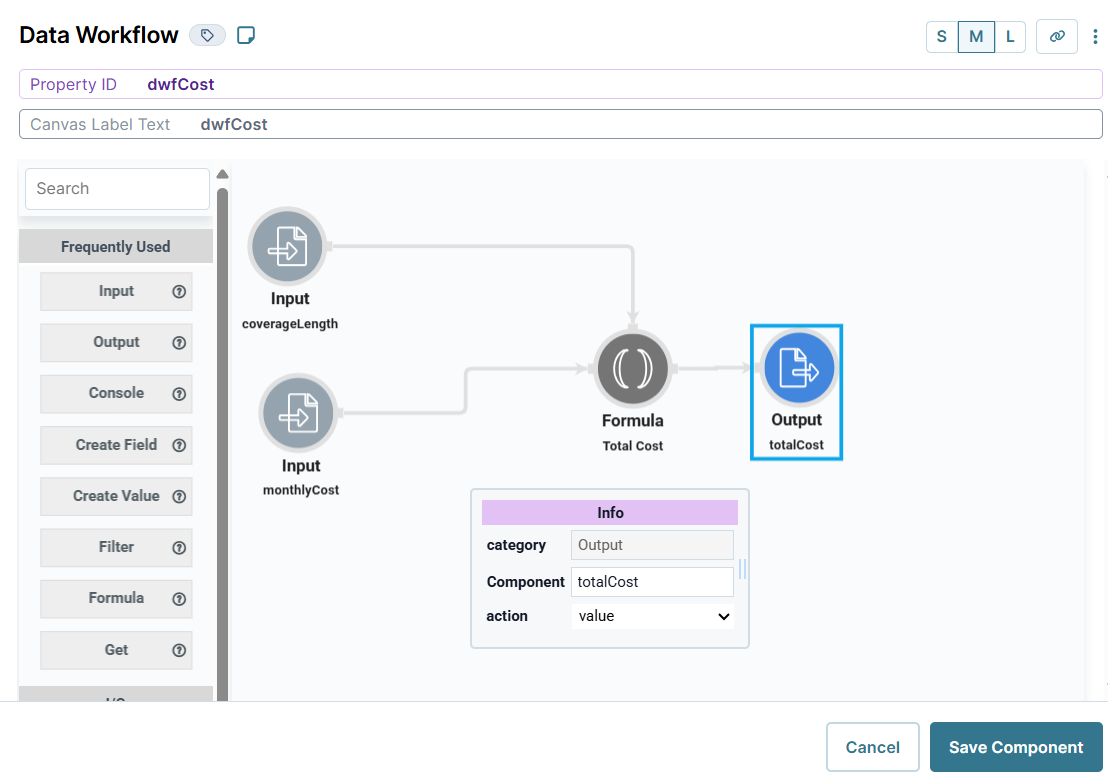 Static image displaying the Data Workflow configuration.