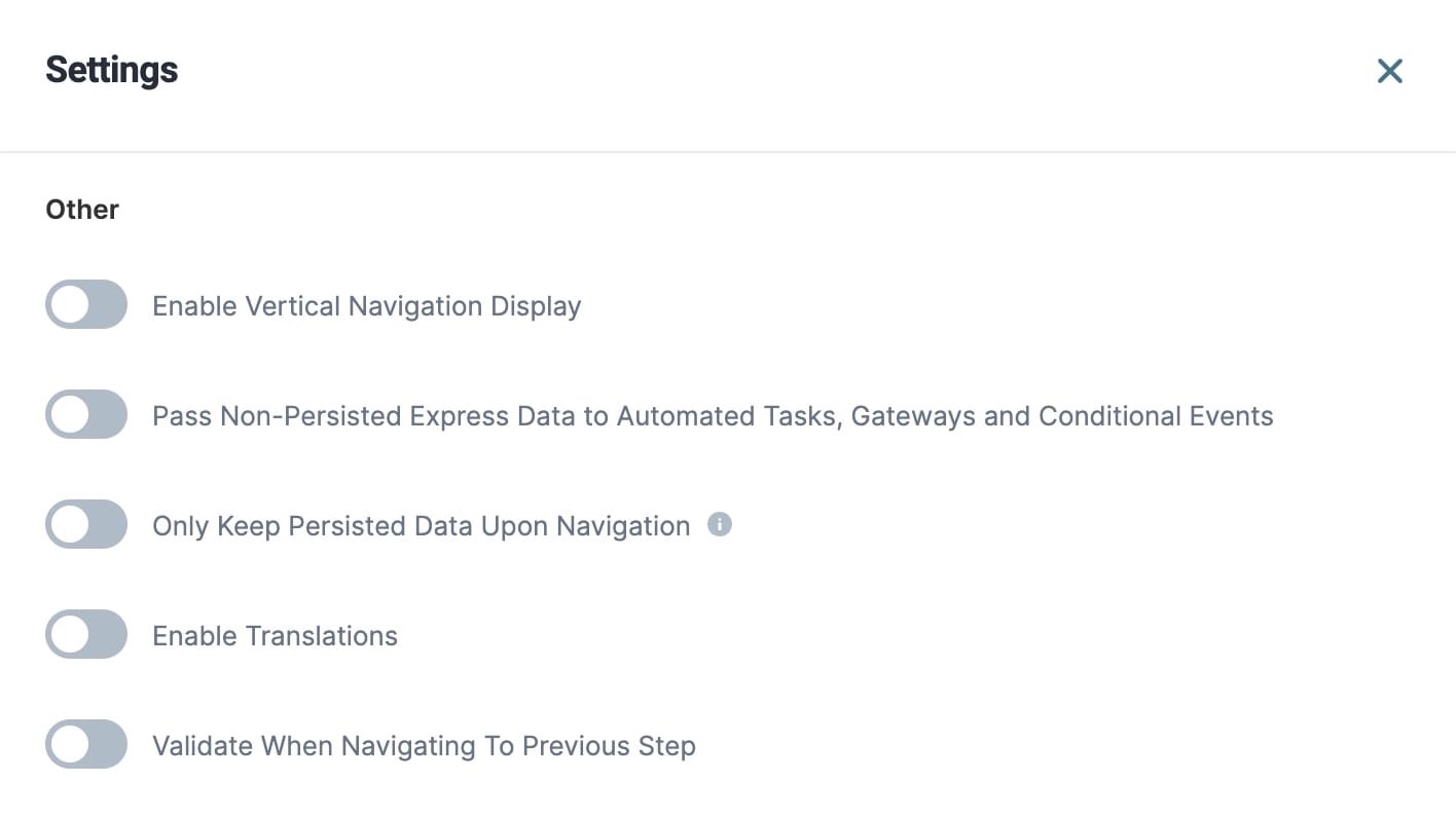 A static image displaying the Other Settings section of the Workflow Settings modal.