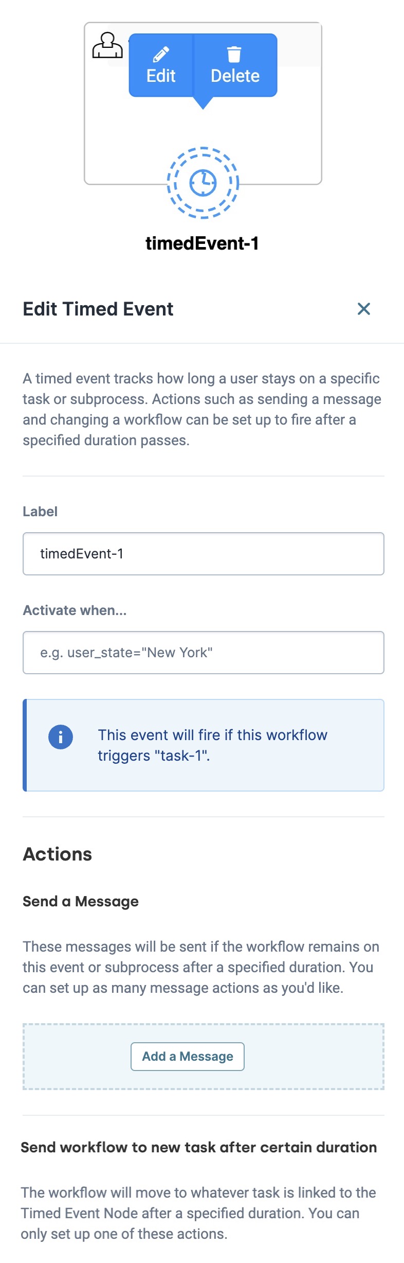 A static image displaying the Timed Event Window.