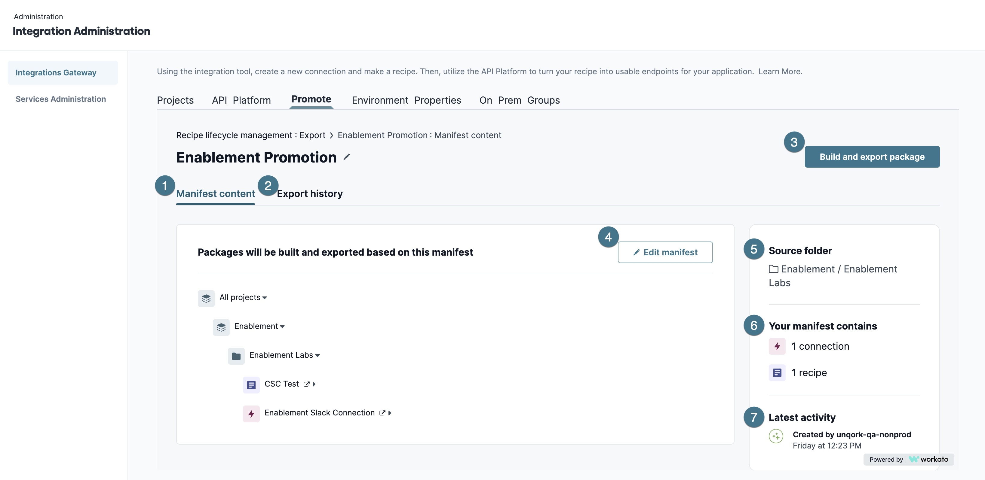 A static image displaying the Manifest Details and the actions you can take on a manifest.