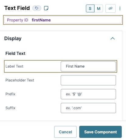 A static image displaying Text Field Settings