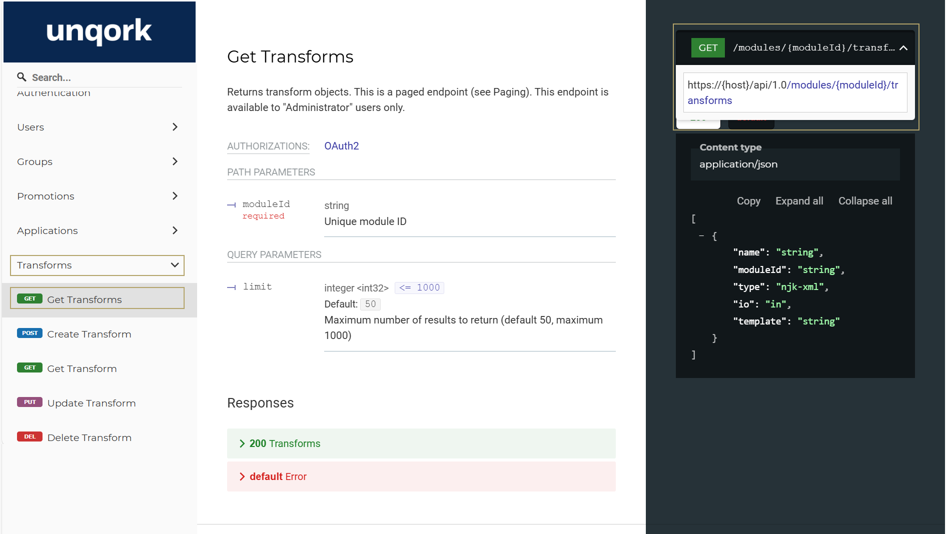 A static image displaying get transform output.