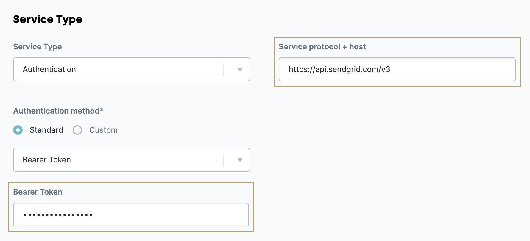 A static image displaying the Services Administration configuration to integrate with Unqork.