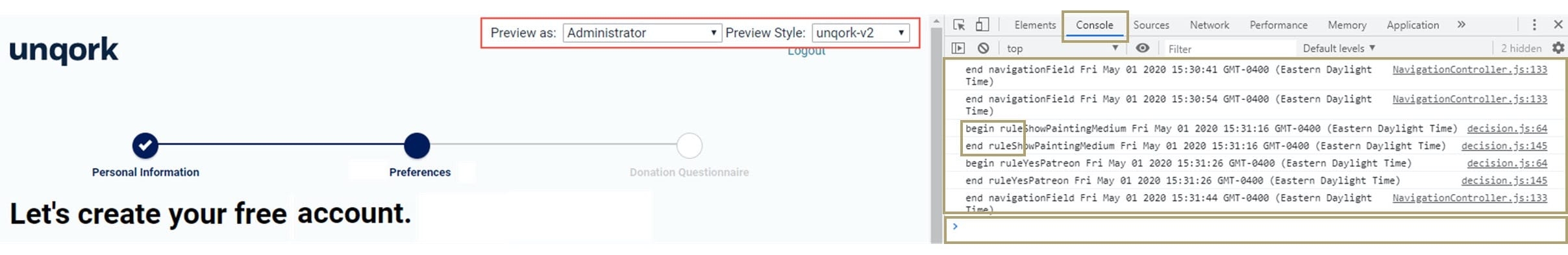 A static image displaying console output interpretation.